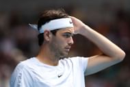 Taylor Fritz in action at the Australian Open